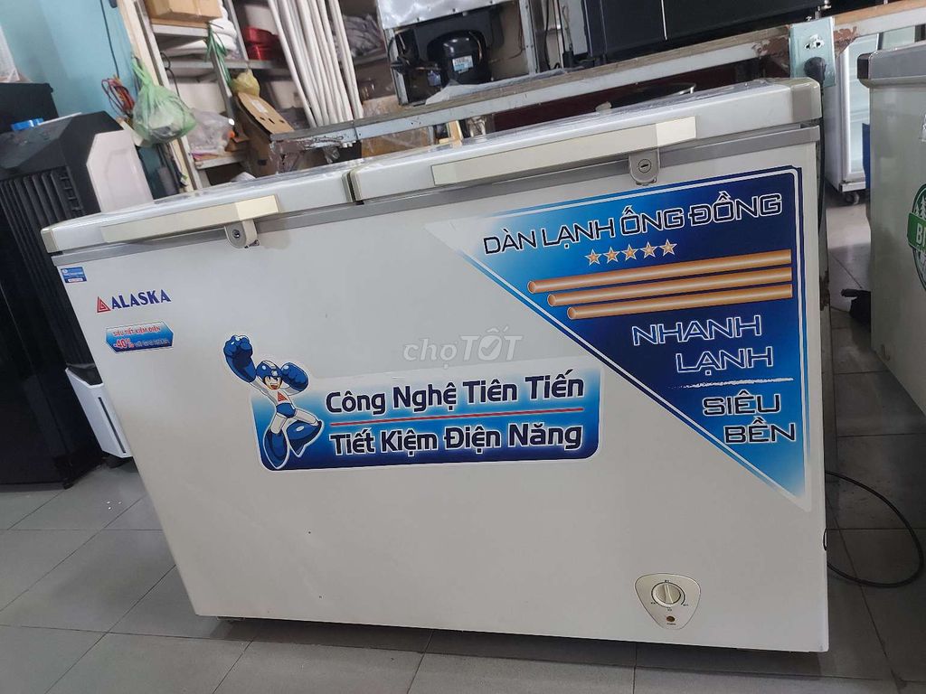 Tủ đông mát Alaska 450L dàn lạnh đồng bền nhẹ điện