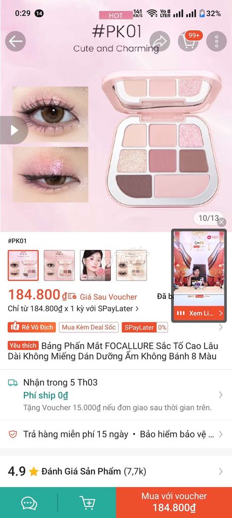 Phấn mắt FOCALLURE PK01 8 màu. Mua bán Phụ kiện thời trang khác tại Quận Hà Đông Hà Nội được đăng bởi Đỗ Ngân Hà hình 1