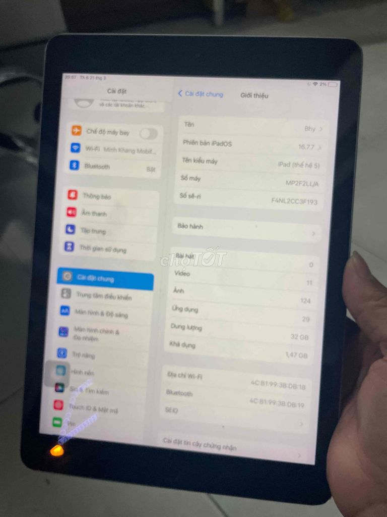 ipad gen 5 zin nguyên cây cảm ứng liệt 1 đường bán