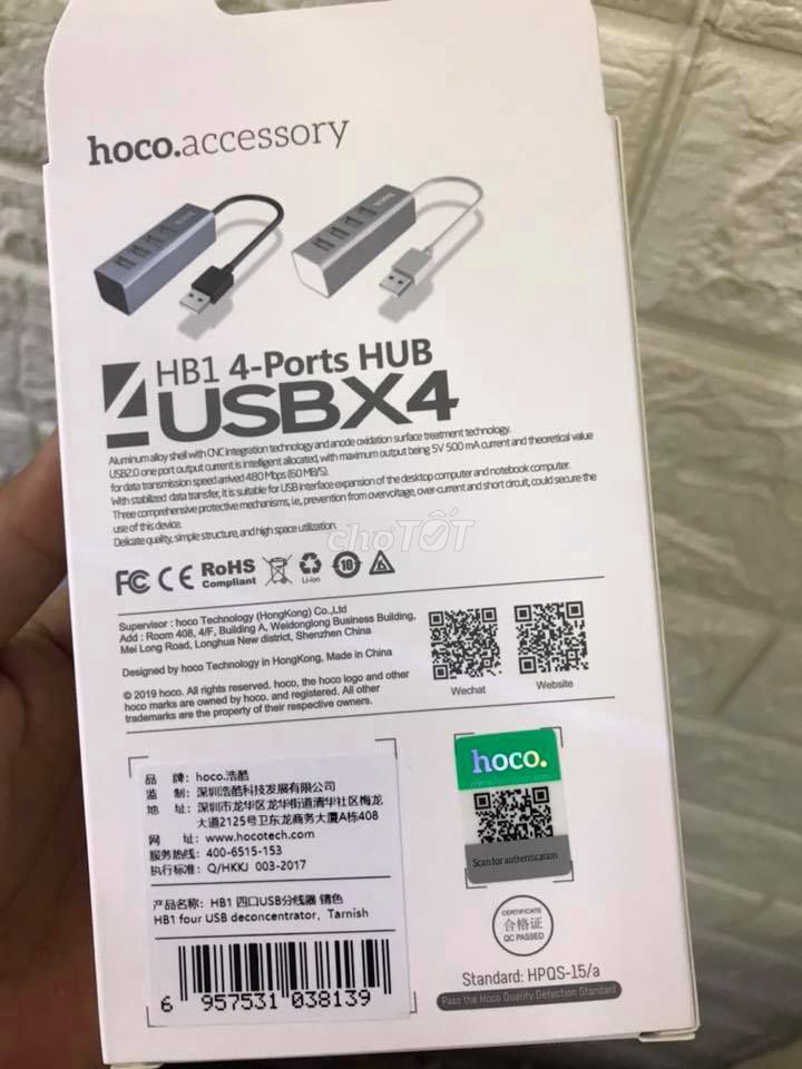 BỘ CHIA USB 4 CỔNG HÀNG CHÍNH HÃNG HOCO