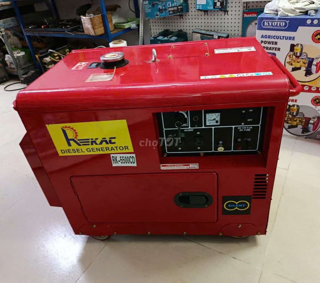 Máy phát điện REKAC RK-F5500CD Dầu Diesel Đỏ. Mua bán Đồ chuyên dụng, Giống nuôi trồng tại Huyện Châu Thành Hậu Giang được đăng bởi Duy Nguyễn Cái Răng hình 1