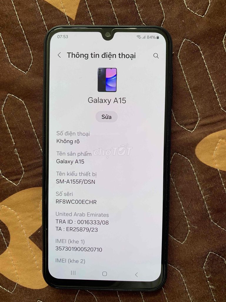 Cần bán Samsung A15 màu đen đẹp