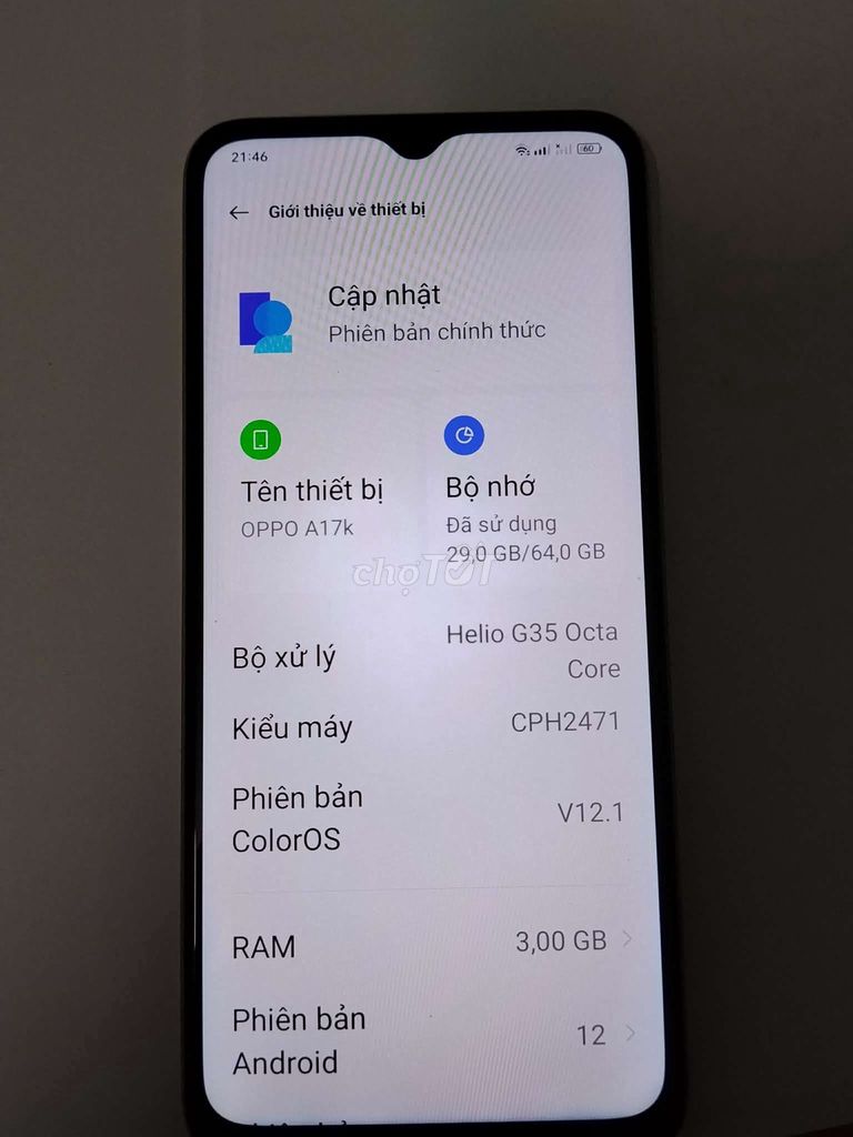 OPPO A17K 64GB Vàng. Mua bán Điện thoại tại Thị xã Điện Bàn Quảng Nam được đăng bởi Hữu Việt hình 1