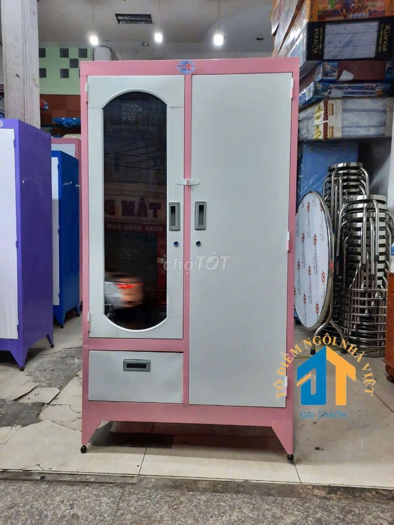 Tủ sắt quần áo 1m6x90cm sơn tĩnhđiện giao siêu tốc. Mua bán Tủ, kệ gia đình tại Quận Tân Phú Tp Hồ Chí Minh được đăng bởi NỘI THẤT ĐẠI THÀNH hình 1