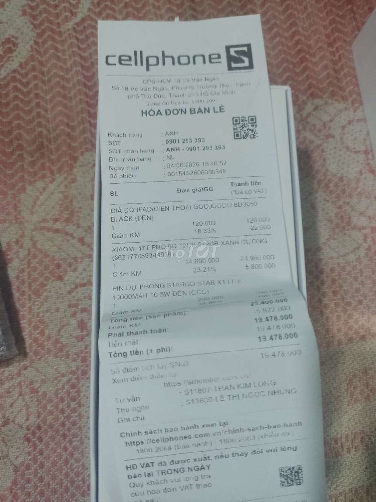 Xiaomi 17T Pro Xanh dương 512GB 12GB. Mua bán Điện thoại tại Thành phố Thủ Đức Tp Hồ Chí Minh được đăng bởi Hồ Minh Triết hình 1