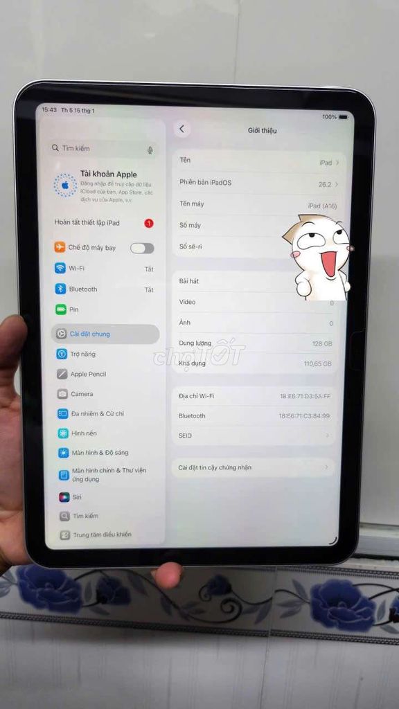 Apple iPad A16 128GB Bạc. Mua bán Máy tính bảng tại Quận 12 Tp Hồ Chí Minh được đăng bởi Tính hình 1