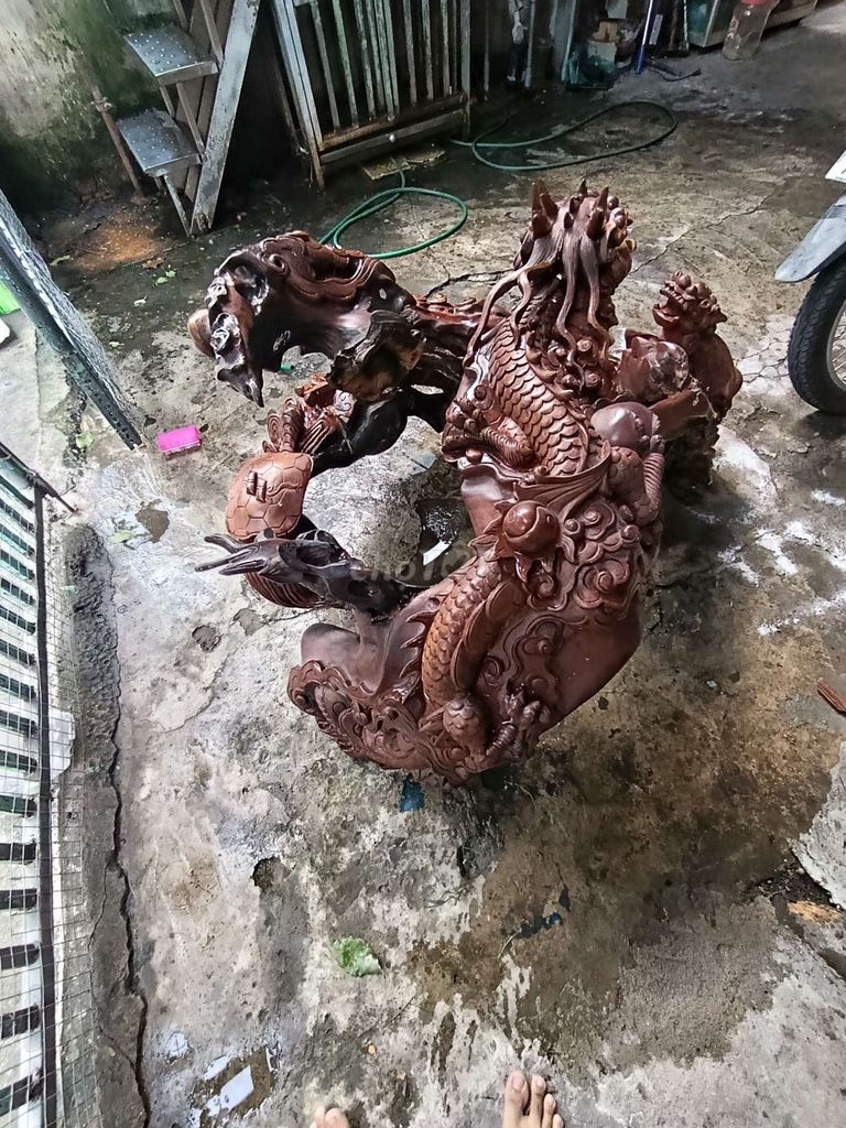 Tượng gỗ Rồng Phong thủy trang trí Nâu. Mua bán Cây cảnh, đồ trang trí tại Thành phố Biên Hòa Đồng Nai được đăng bởi Bảo Nguyễn hình 1