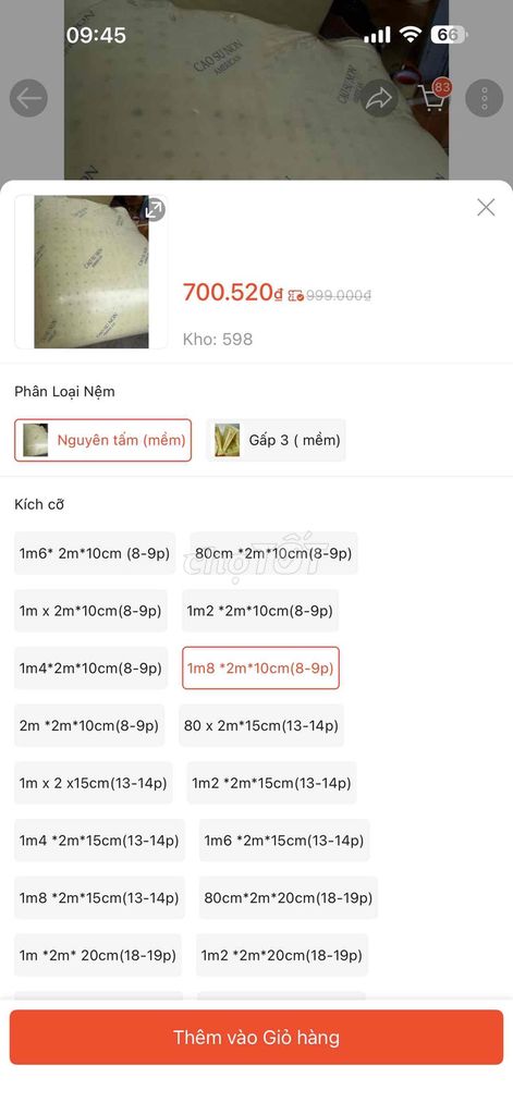 Nệm American Cao su non 1m8 x 2m Trắng kem. Mua bán Giường, chăn ga gối nệm tại Quận Bình Thạnh Tp Hồ Chí Minh được đăng bởi Huỳnh ngọc hình 1