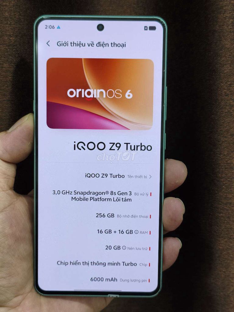 IQOO Z9 Turbo 16GB/256GB Xanh Snapdragon 8s Gen 3. Mua bán Điện thoại tại Quận Hoàng Mai Hà Nội được đăng bởi Nguyennoi hình 1