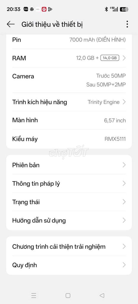 Realme 15T 256GB. Mua bán Điện thoại tại Huyện Nhà Bè Tp Hồ Chí Minh được đăng bởi Tan hình 1