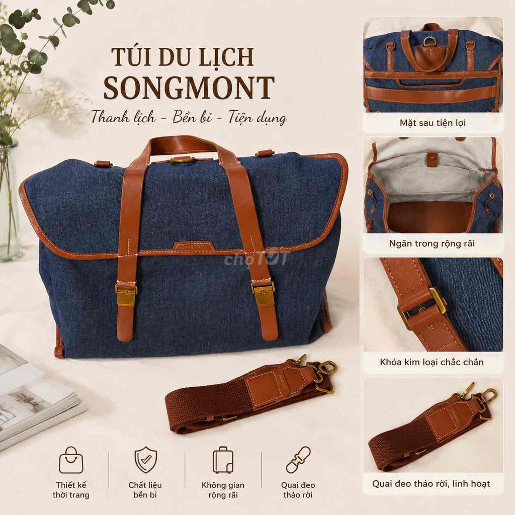 Túi tote SONGMONT Denim Da. Mua bán Túi xách tại Quận 7 Tp Hồ Chí Minh được đăng bởi A hình 1