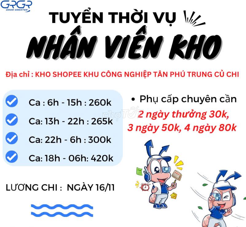 TUYỂN SINH VIÊN / LĐPT LÀM KHO SỰ KIỆN 11/11