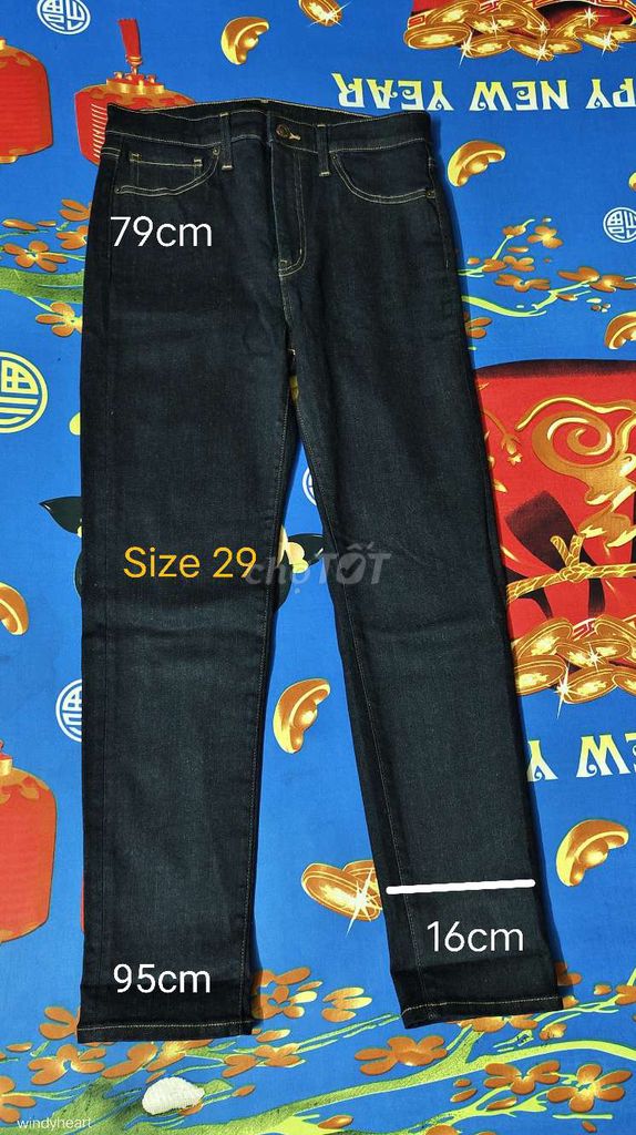 Quần jean nam Uniqlo xanh đậm size 29. Mua bán Quần áo tại Quận 8 Tp Hồ Chí Minh được đăng bởi Tùng Nguyên  hình 1