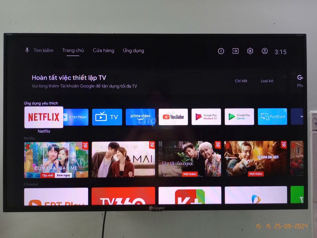 csper tv 43in,mới 99%,có giọng nói,chạy andoid