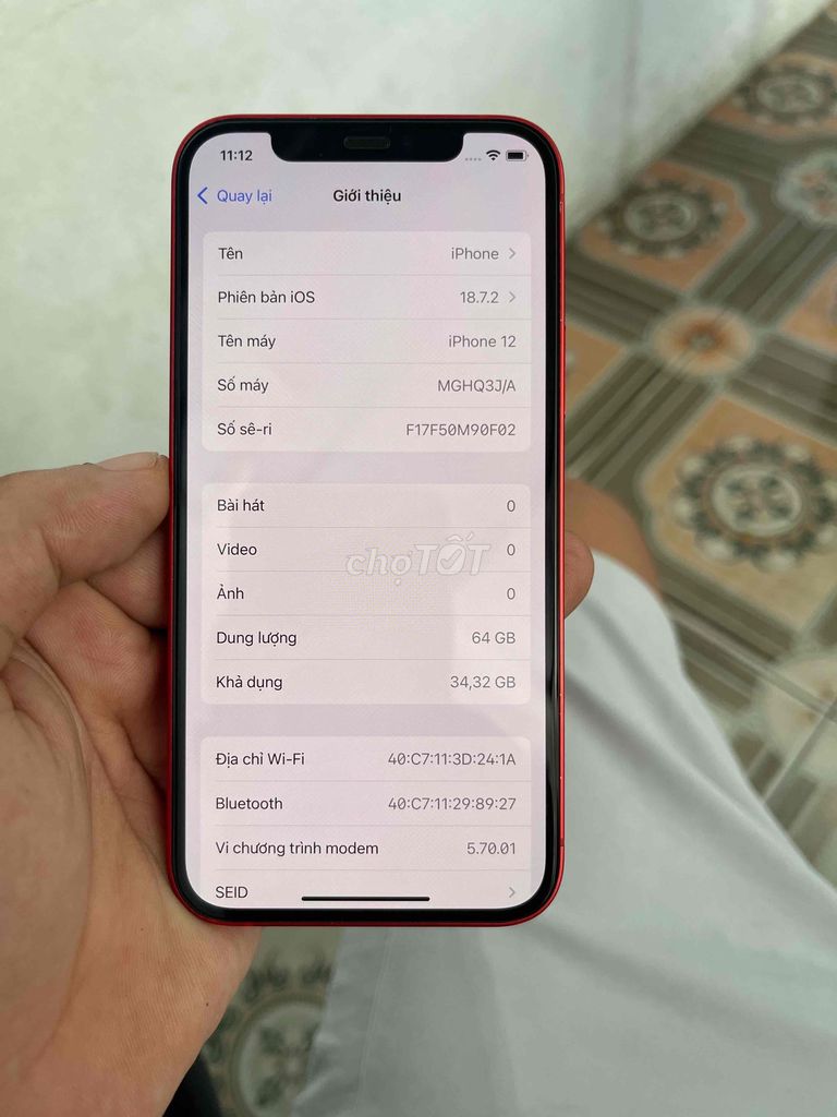 iPhone 12 Đỏ 64 GB. Mua bán Điện thoại tại Huyện Thái Thụy Thái Bình được đăng bởi Phạm Ha hình 1