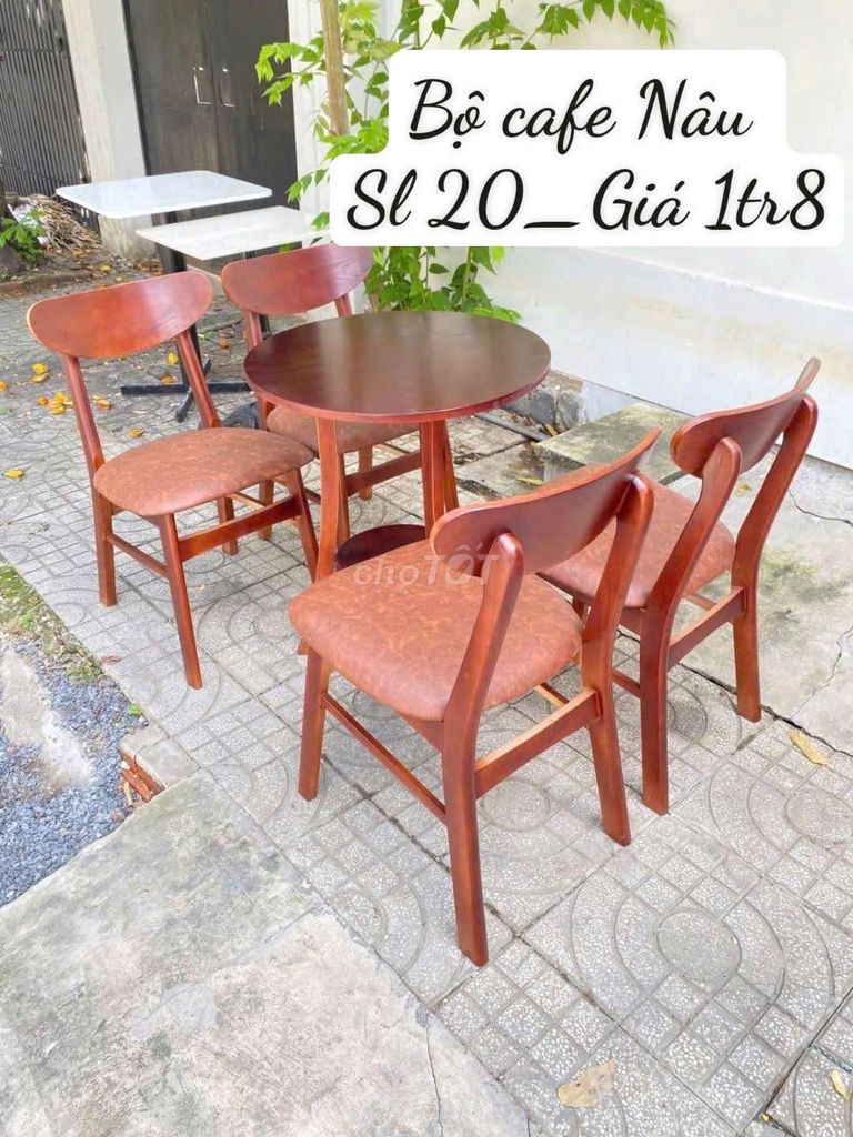 Bộ ghế cafe nâu giá 1 củ 8 tphcm