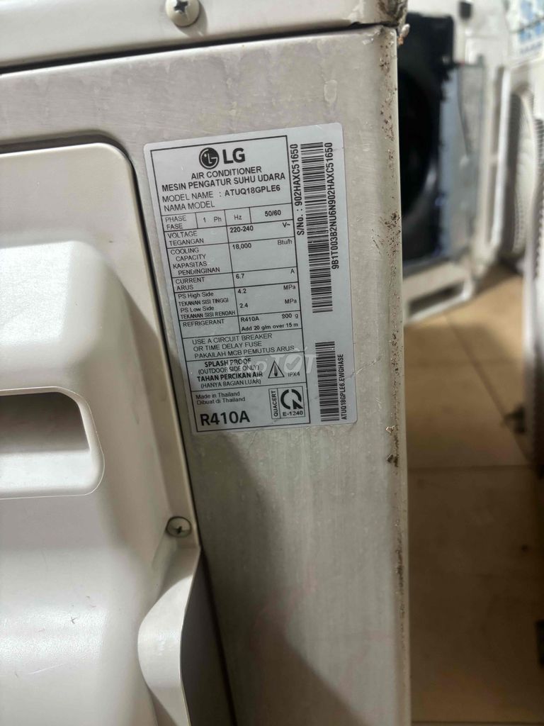 Máy lạnh LG ATUQ18GPLE6 18000 Btu/h Thái Lan. Mua bán Máy lạnh, điều hoà tại Huyện Thanh Trì Hà Nội được đăng bởi Điện Lạnh Tâm Tín Hà Nội hình 1
