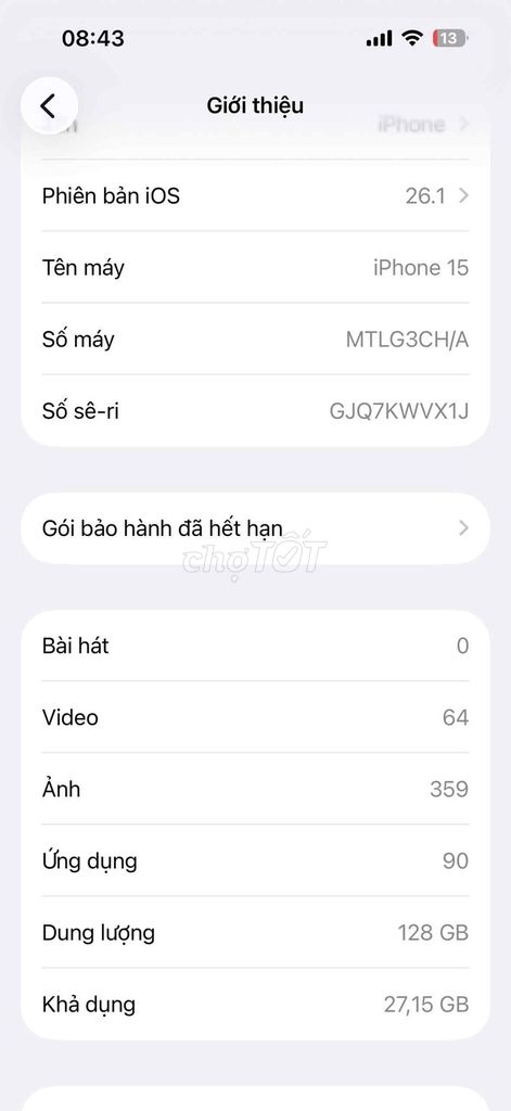 iPhone 15 128GB Nguyên bản. Mua bán Điện thoại tại Quận Bình Thạnh Tp Hồ Chí Minh được đăng bởi Nam Ha hình 1
