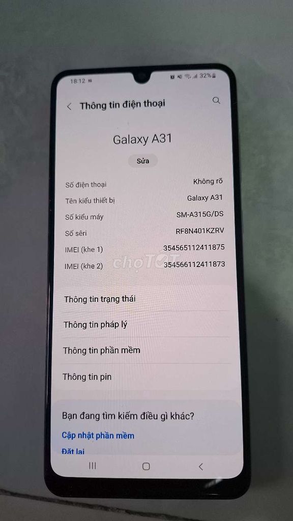 Samsung Galaxy A31 6GB 128GB Trắng. Mua bán Điện thoại tại Thành phố Bắc Ninh Bắc Ninh được đăng bởi Khuong Nguyen hình 1