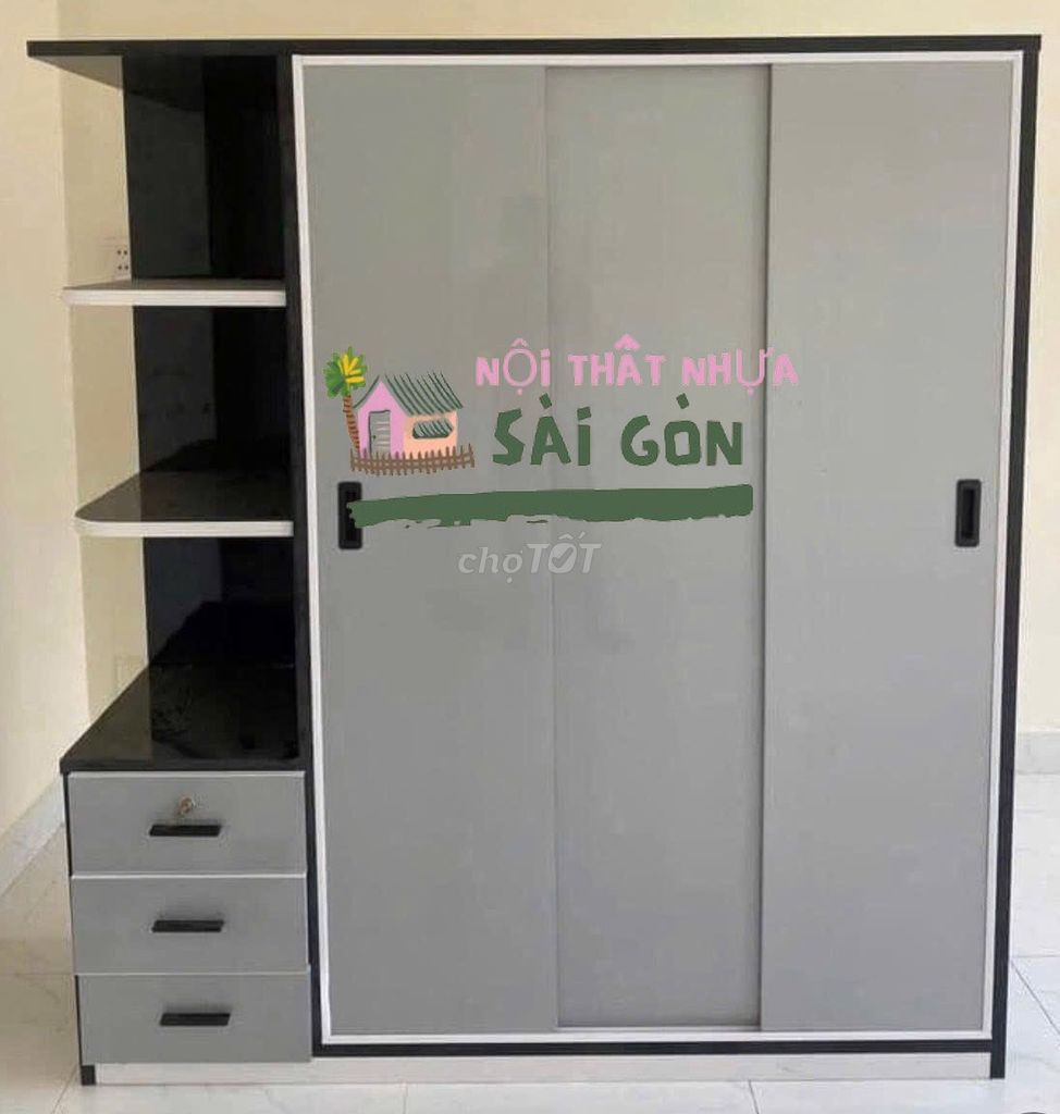 Tủ quần áo Nhựa Đài Loan 1m8 x 1m45 x 45cm. Mua bán Tủ, kệ gia đình tại Quận 11 Tp Hồ Chí Minh được đăng bởi Cửa Hàng Nội Thất hình 1
