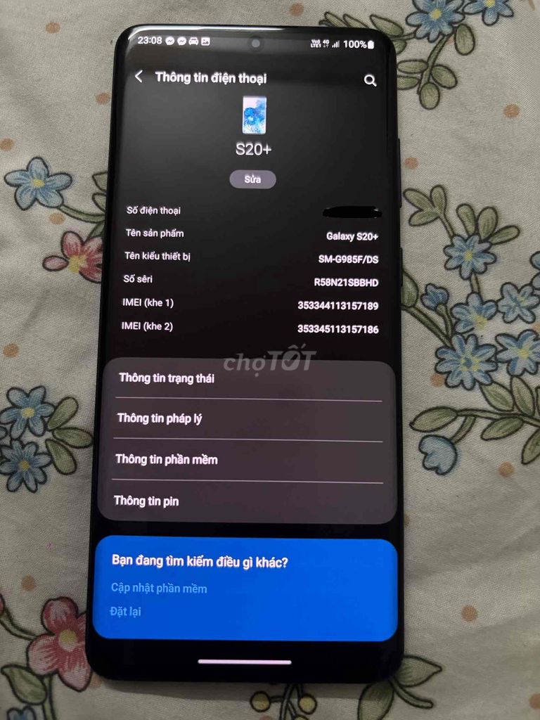 Samsung Galaxy S20+ 128GB Đen. Mua bán Điện thoại tại Quận 12 Tp Hồ Chí Minh được đăng bởi Anh Anh  hình 1