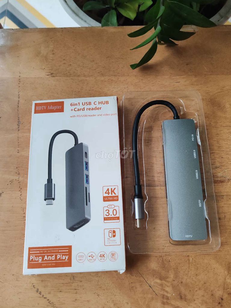 Hub USB-C 6in1 4K Ultra HD Xám. Mua bán Phụ kiện (Màn hình, Chuột...) tại Quận 7 Tp Hồ Chí Minh được đăng bởi Vy Vy hình 1