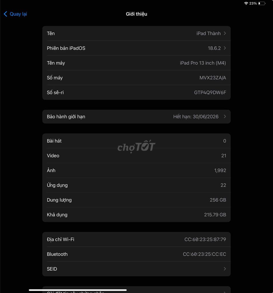 Apple iPad Pro M4 13 inch 256GB. Mua bán Máy tính bảng tại Quận Hoàng Mai Hà Nội được đăng bởi Thanh Nguyen hình 1