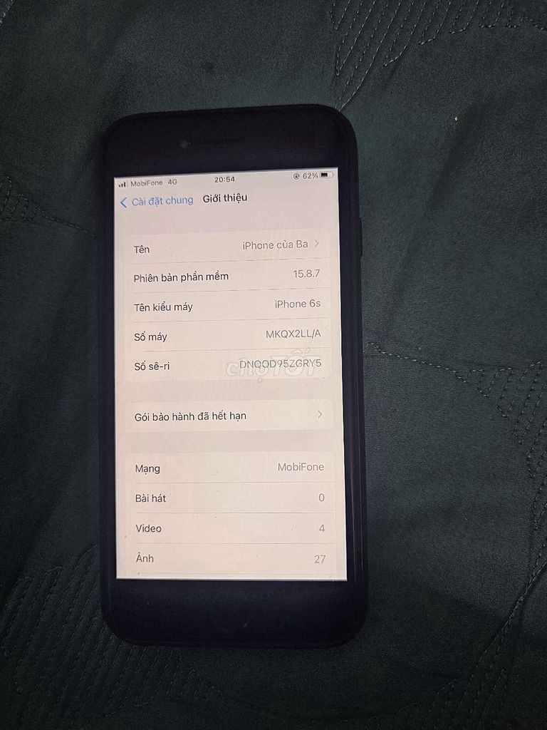 Apple iPhone 6s Đen Đã qua sử dụng. Mua bán Điện thoại tại Thị xã Phú Mỹ Bà Rịa - Vũng Tàu được đăng bởi B daddy hình 1