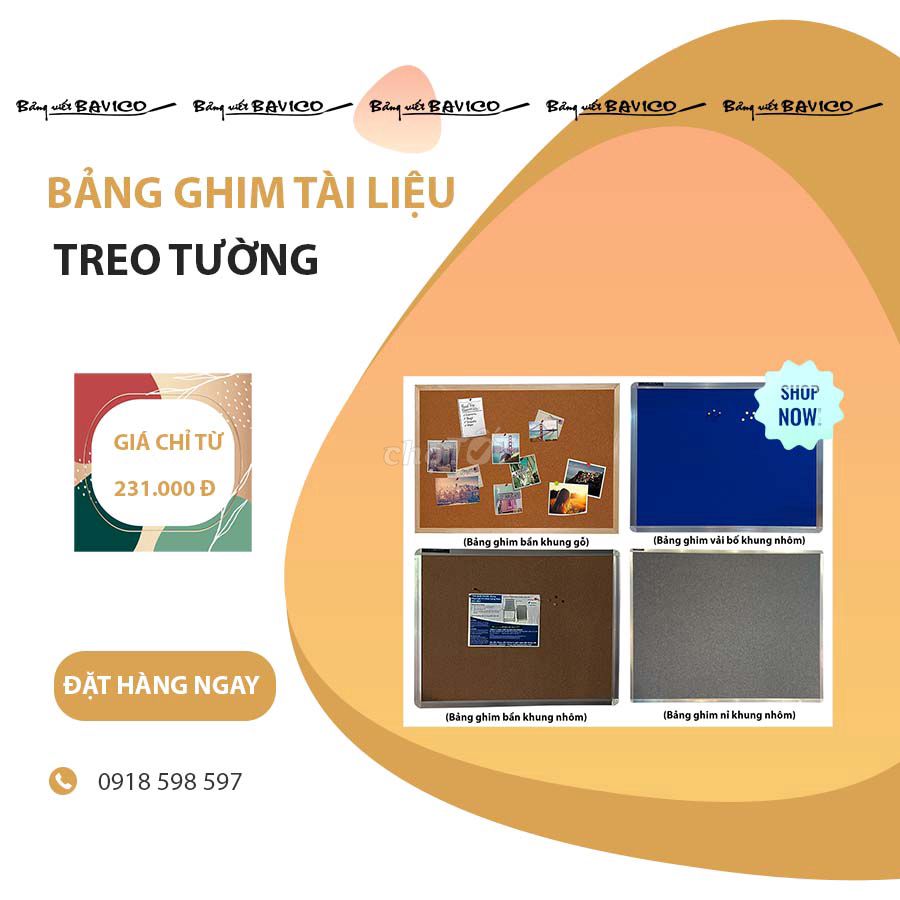 Bảng ghim tài liệu treo tường 40x60 (nhiều KT)