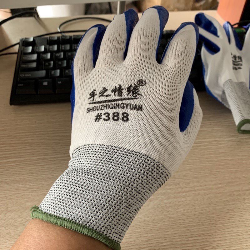 Găng tay bảo hộ,găng tay lao động 388 phủ sơn xanh