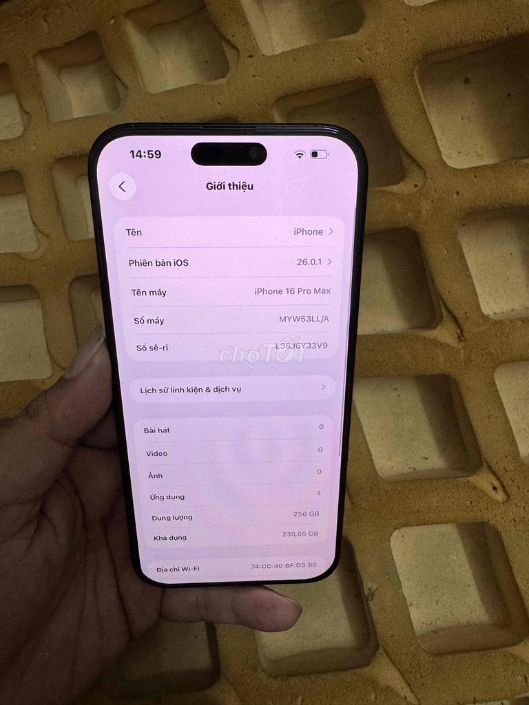 Apple iPhone 16 Pro Max 256GB QT truetone face ok. Mua bán Điện thoại tại Thành phố Thủ Đức Tp Hồ Chí Minh được đăng bởi bin  hình 1