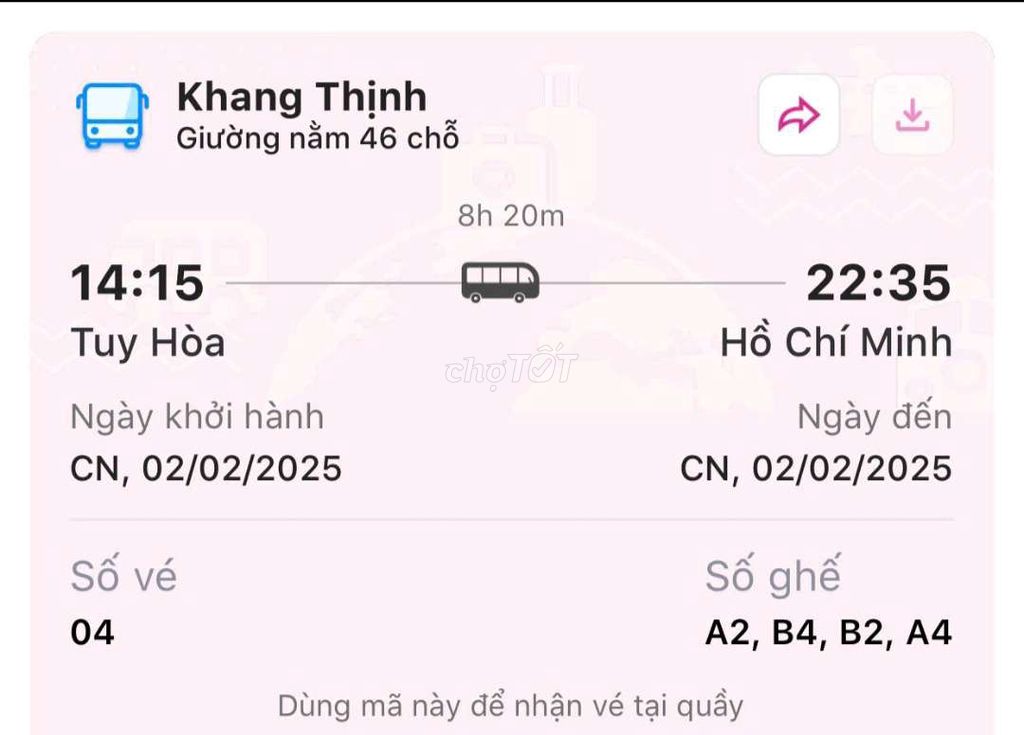 PASS VÉ TỪ QUY NHƠN ĐI HỒ CHÍ MINH