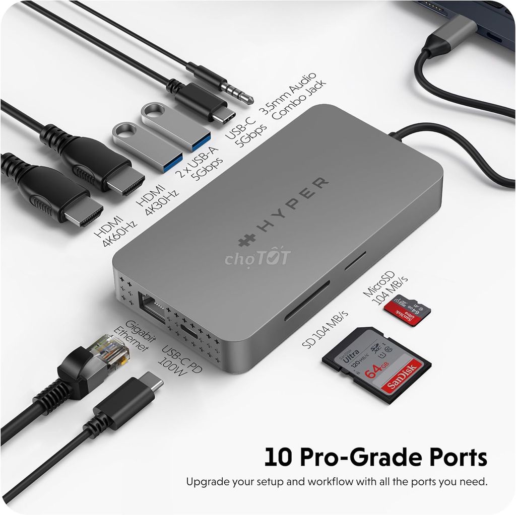 Hyperdrive 10in1 xuất 2 màn 4k cho mac m1m2. Mua bán Phụ kiện (Màn hình, Chuột...) tại Quận 10 Tp Hồ Chí Minh được đăng bởi BaoAnh hình 1