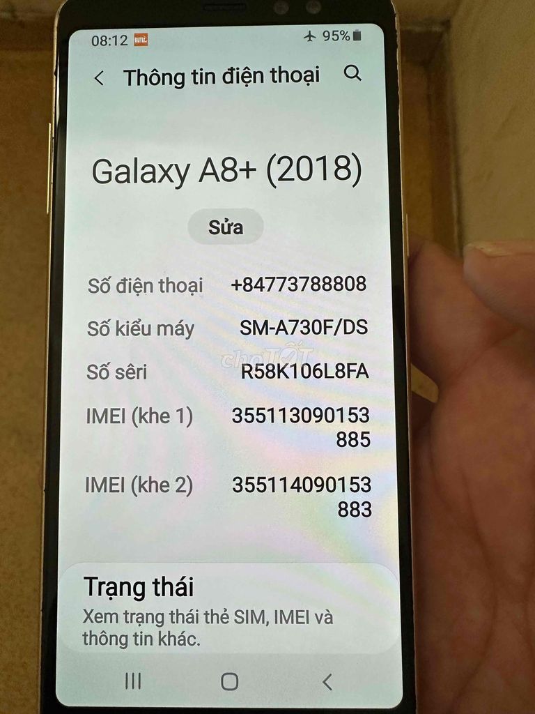 Samsung Galaxy A8+ (2018) Đã sử dụng. Mua bán Điện thoại tại Quận Bình Tân Tp Hồ Chí Minh được đăng bởi Luu hình 1