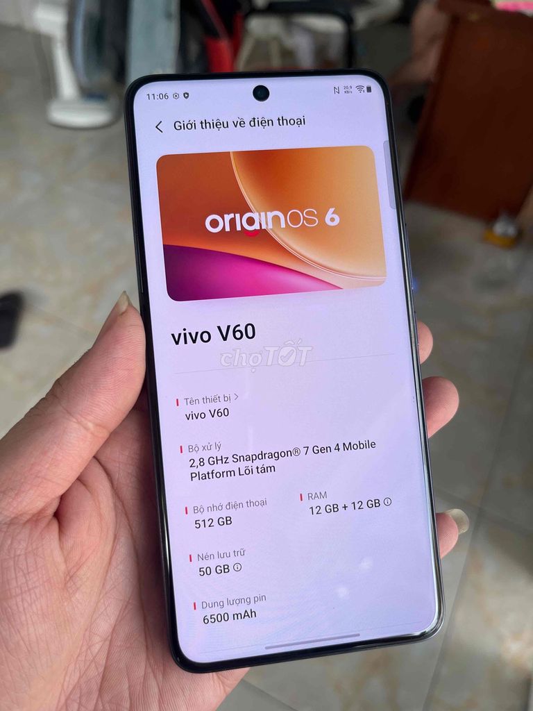 Vivo V60 512GB Xám. Mua bán Điện thoại tại Thành phố Thuận An Bình Dương được đăng bởi Bảo hình 1
