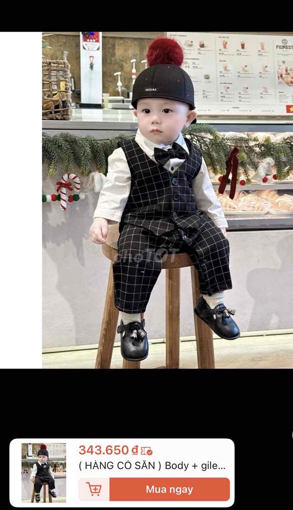 Bộ vest bé trai kẻ caro. Mua bán Mẹ và bé tại Quận Đống Đa Hà Nội được đăng bởi Thanh Tâm hình 1