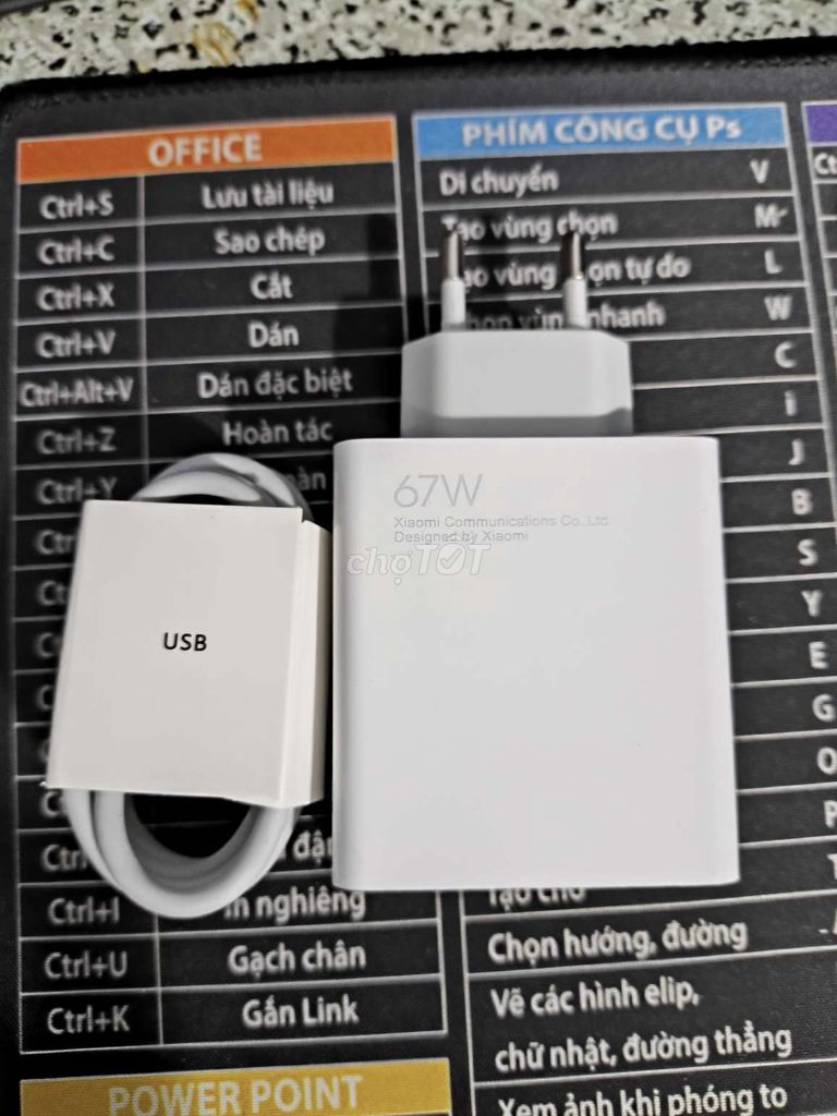 Củ sạc và cáp sạc 67w xiaomi