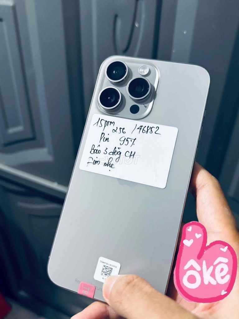 iPhone 15 Pro Max 256GB máy báo 3 dòng. Mua bán Điện thoại tại Huyện Tri Tôn An Giang được đăng bởi Liên Hệ O393 393 O73 hình 1