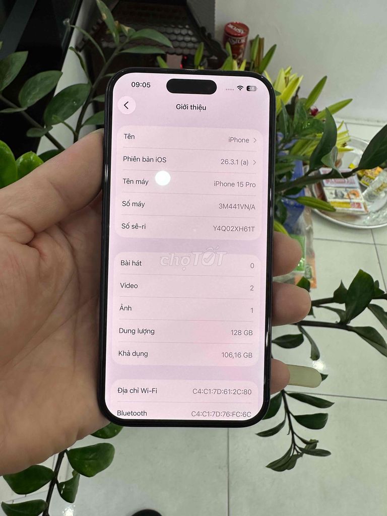 Apple iPhone 15 Pro 128GB Xám VN/A Zin áp. Mua bán Điện thoại tại Quận Cầu Giấy Hà Nội được đăng bởi thành hình 1
