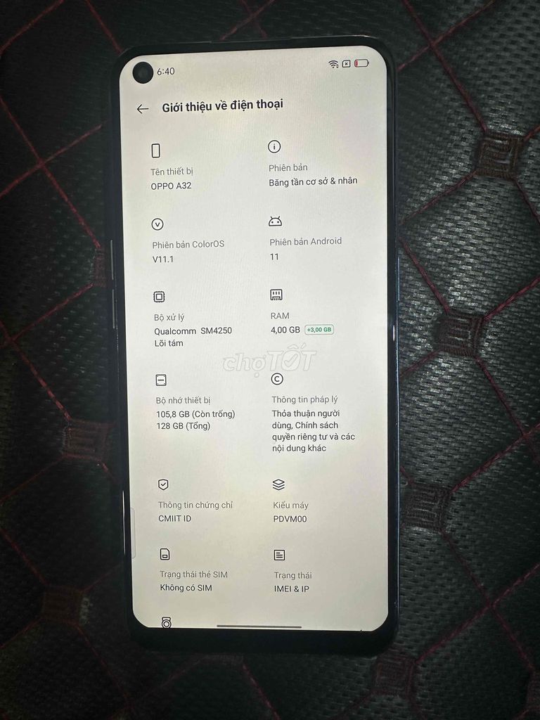 Oppo A32 ram4gb+3gb  128GB Xanh. Mua bán Điện thoại tại Thành phố Thuận An Bình Dương được đăng bởi Long hình 1