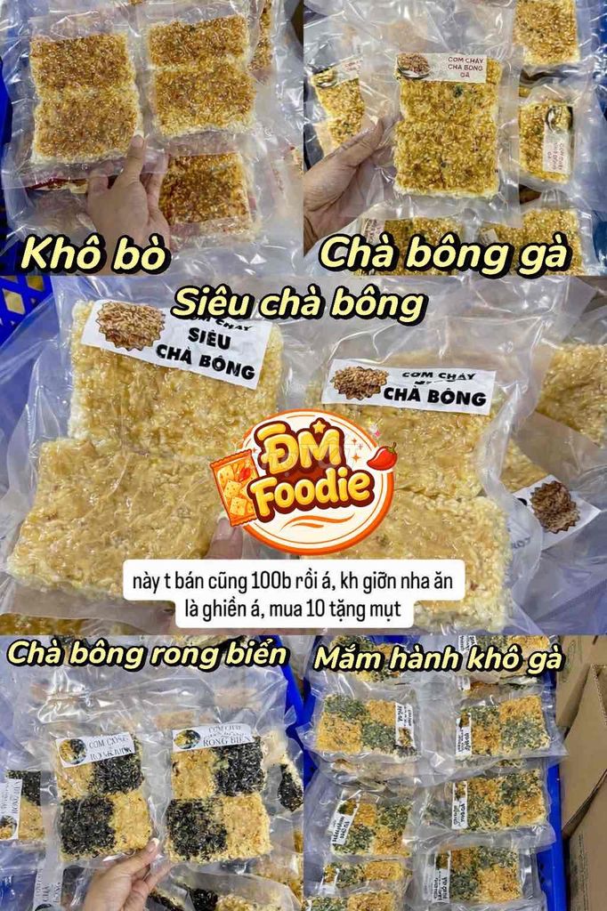 Cơm cháy DM Foodie 5 vị. Mua bán Đồ ăn, thực phẩm và các loại khác tại Quận 8 Tp Hồ Chí Minh được đăng bởi Thảo My hình 1