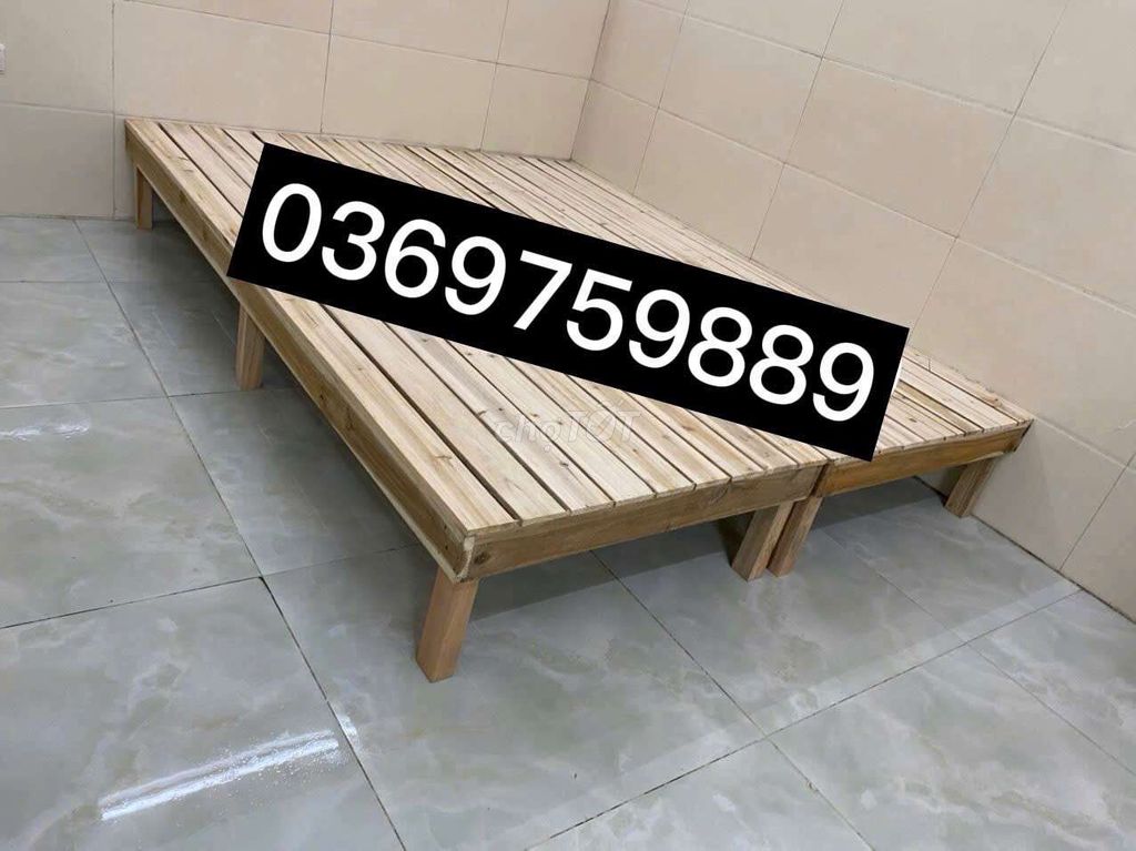 Giường gỗ 7 xương đã sử dụng. Mua bán Giường, chăn ga gối nệm tại Quận Hoàng Mai Hà Nội được đăng bởi Black Rabbit hình 1