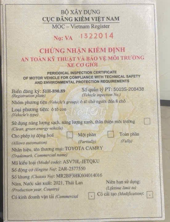 CHÍNH CHỦ BÁN Toyota Camry 2.5Q - 2021 CÒN NHƯ MỚI. Mua bán Ô tô tại Quận 6 Tp Hồ Chí Minh được đăng bởi Vương Minh Phụng hình 20