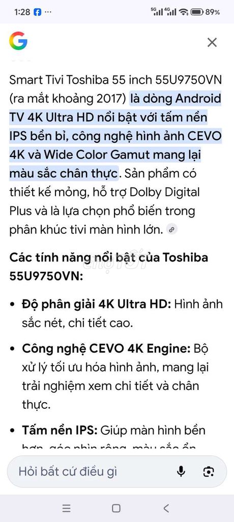 Tivi Toshiba 55U9750VN. Mua bán Tivi, Âm thanh tại Quận Hai Bà Trưng Hà Nội được đăng bởi Mr Hung hình 1