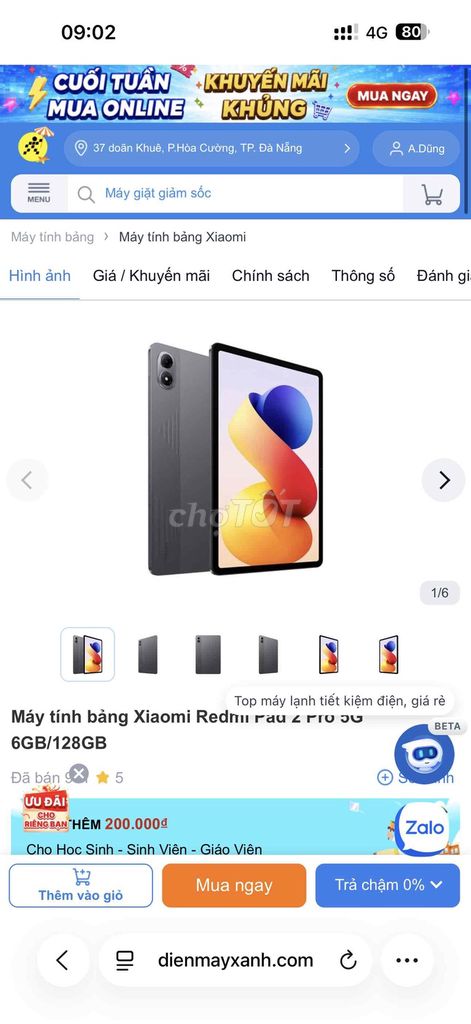 Xiaomi Redmi Pad 2 Pro 6GB/128GB Xám 5G. Mua bán Máy tính bảng tại Quận Hải Châu Đà Nẵng được đăng bởi D_D channel hình 1