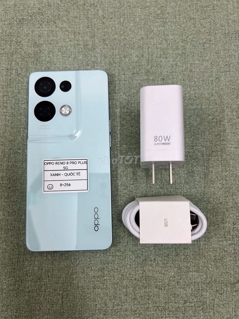 Oppo Reno 8 Pro Plus 8/256 Q.TẾ sạc 80w TRẢGÓP-COD