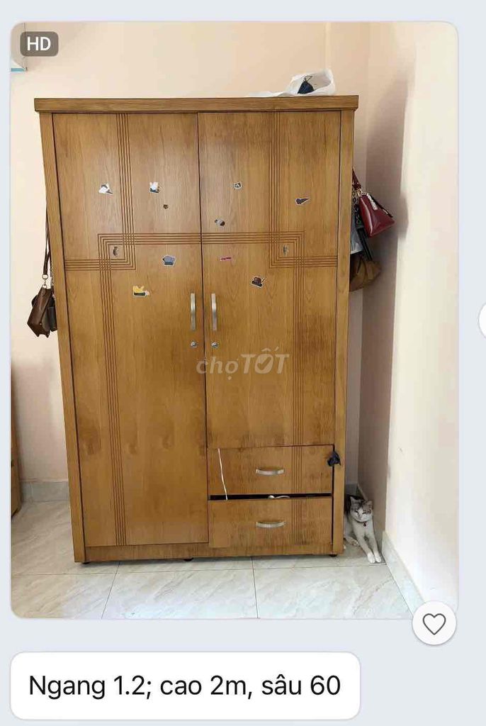 TỦ QUẦN ÁO GỖ VÀ GIƯỜNG GỖ. Mua bán Tủ, kệ gia đình tại Quận 1 Tp Hồ Chí Minh được đăng bởi Lục Nguyệt hình 1