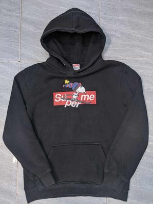 Áo hoodie basic Supreme Usa dog đen form M