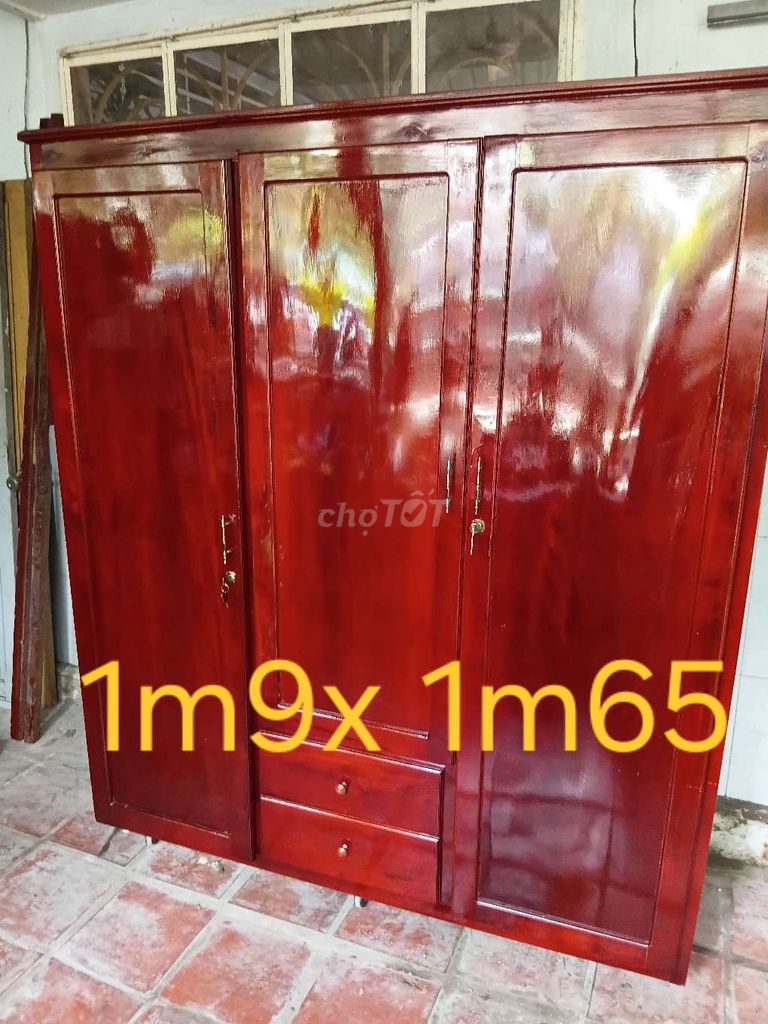 Tủ quần áo gỗ 3 cánh 2 ngăn kéo. Mua bán Tủ, kệ gia đình tại Thành phố Bến Tre Bến Tre được đăng bởi Hung hình 1
