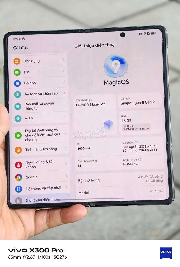 Honor Magic V2 512GB Xám. Mua bán Điện thoại tại Huyện Củ Chi Tp Hồ Chí Minh được đăng bởi Đạo Phong hình 1
